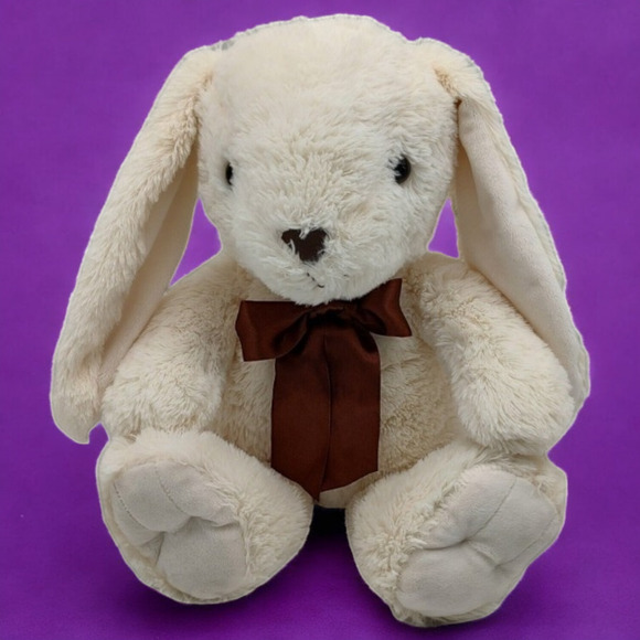 Easter Bunny Rabbit Cream Soft Stuffed 20" Toy w/Ribbon Plush MTY International - Picture 1 of 9